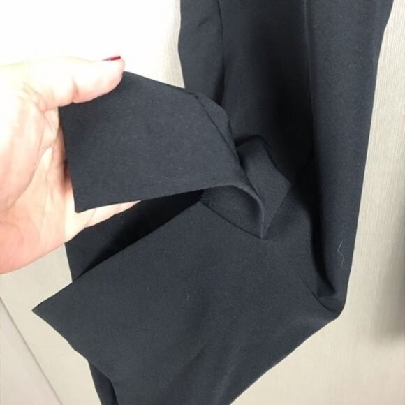 Adrianna Papell Black Cropped Flare Dress Pants With Belt Size 12 Polyester Blen - Picture 5 of 8